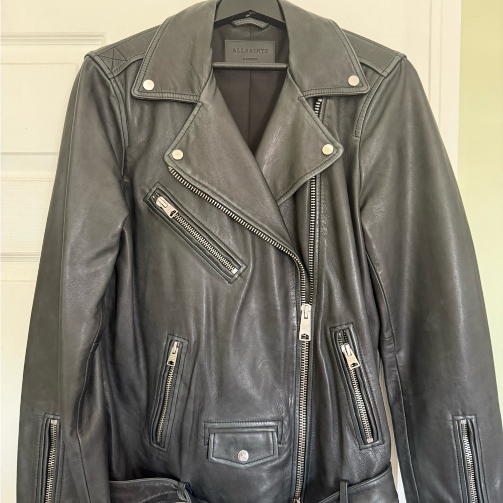 All Saints Billie Oversized Leather Jacket
